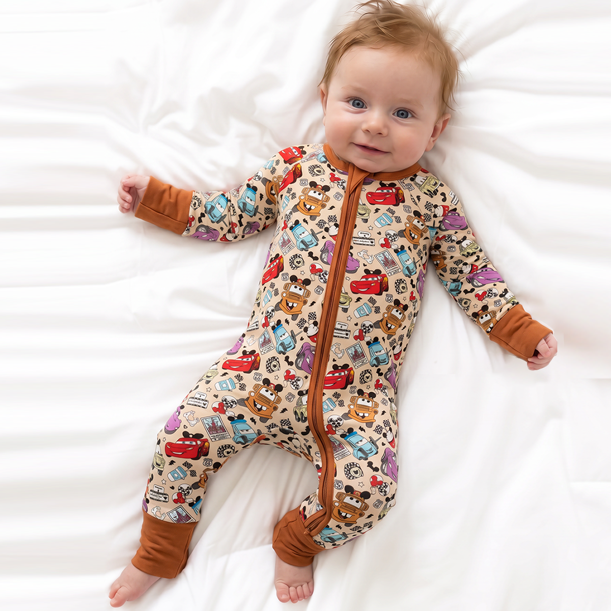 Car Club Bamboo Zipper Romper Pajamas