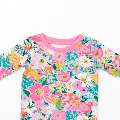 Spring Wildflower Dreams Kids Bamboo Two-Piece Pajama Set