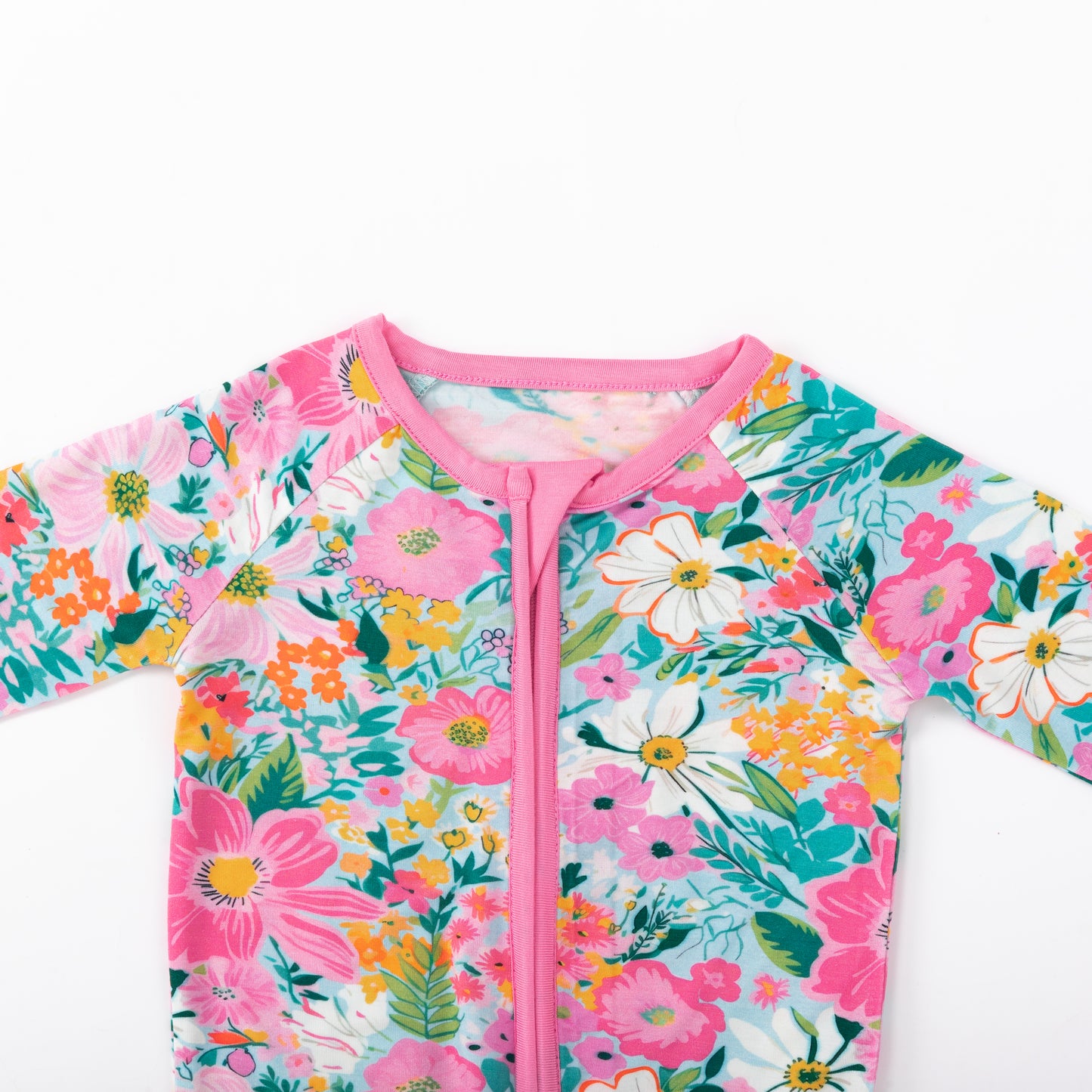 Spring Wildflower Dreams Bamboo Zipper Romper Pajamas