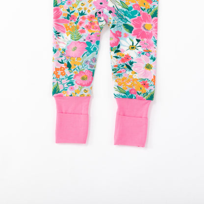 Spring Wildflower Dreams Bamboo Zipper Romper Pajamas