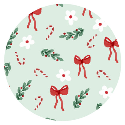 Christmas Bows and Candy Cane Garden Kids Bamboo Two-Piece Pajama Set