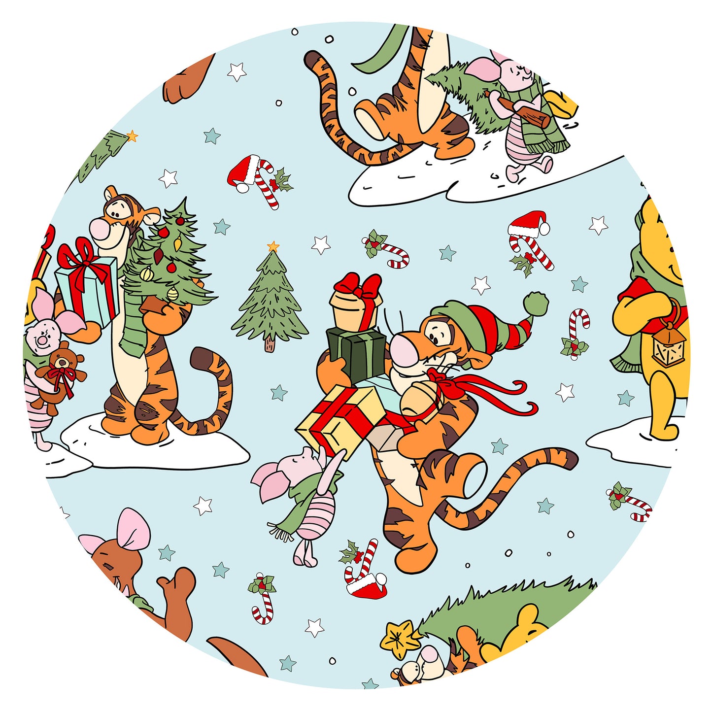 Christmas Snow Bear Friends Gift Kids Two-Piece Pajama Set