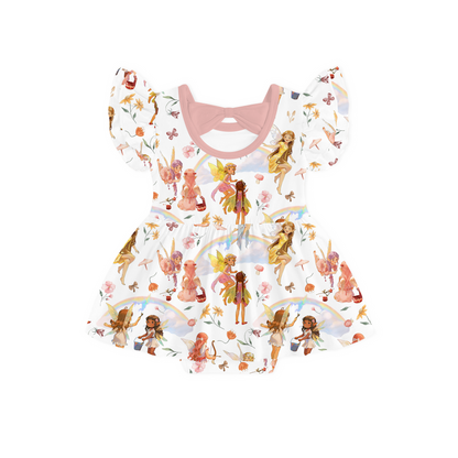 Dancing Fairy Friends Rainbow Flowers Journey Dress With Bodysuit