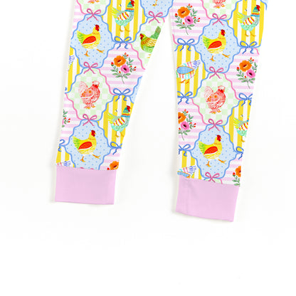 Pastel Country Coop Kids Bamboo Two-Piece Pajama Set