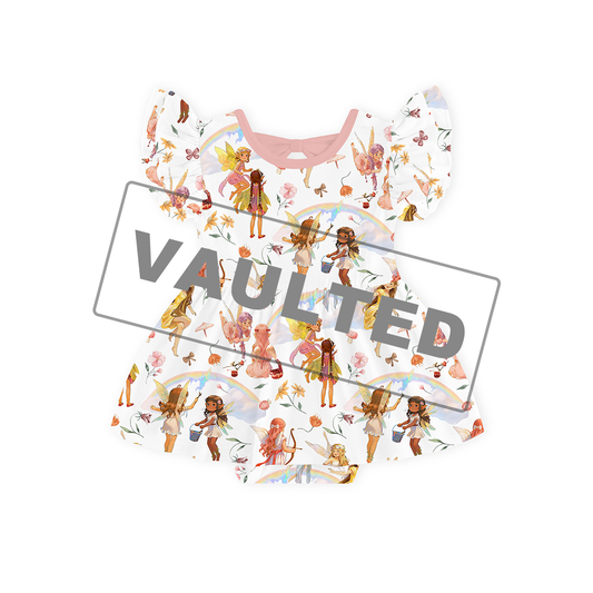 Dancing Fairy Friends Rainbow Flowers Journey Dress With Bodysuit