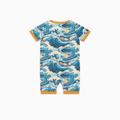 Waves Short Bamboo Zippy Baby Romper