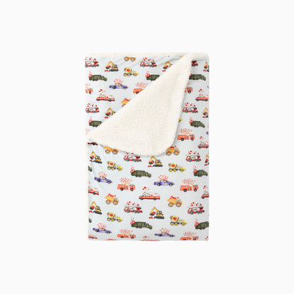 Valentine Hearts on Wheels Bamboo Blanket