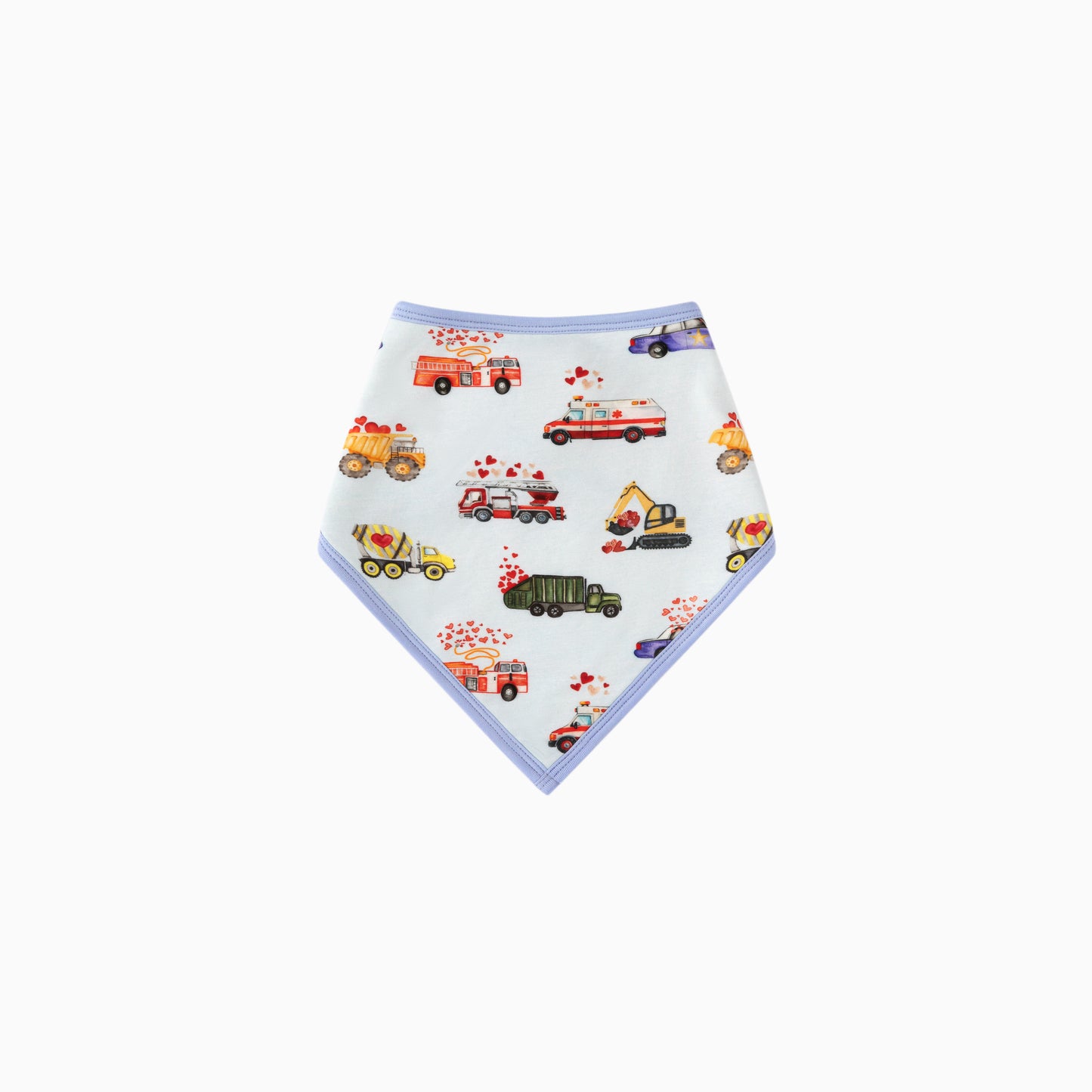Valentine Hearts on Wheels Bamboo Baby Bib
