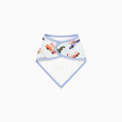 Valentine Hearts on Wheels Bamboo Baby Bib