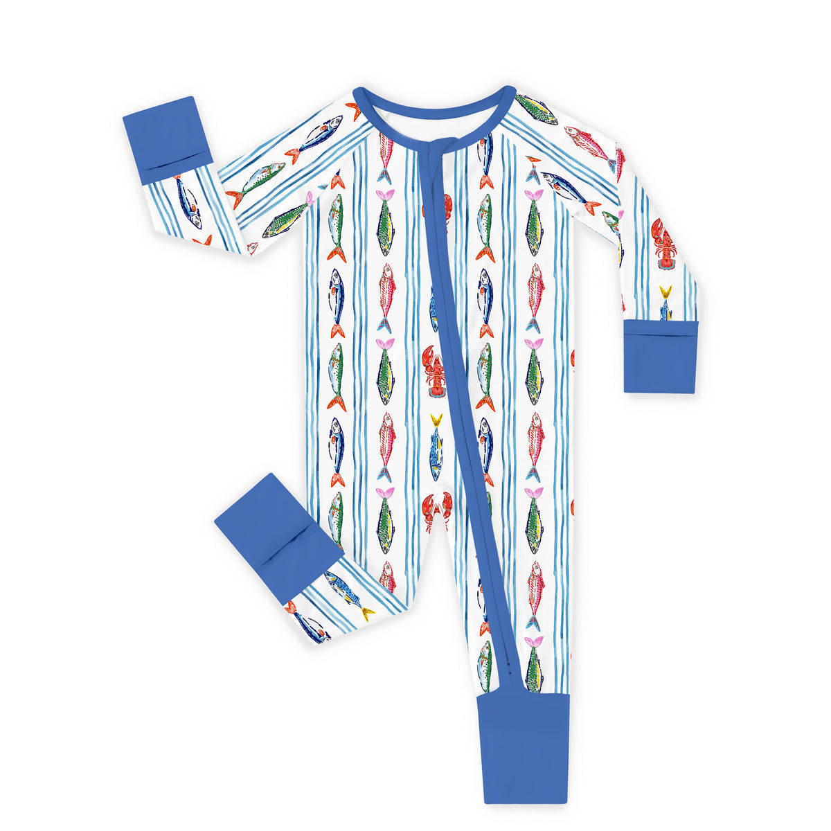 Coastal Catc Baby Bamboo Zipper Pajama Romper