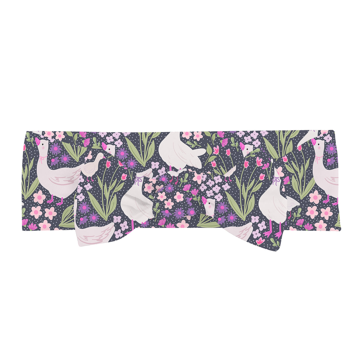 Wildflower Meadow Geese Bamboo Headband Bow