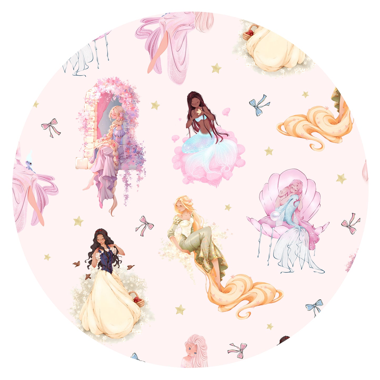 Fairytale Princess Magic Pink Bamboo Fitted Crib Sheet