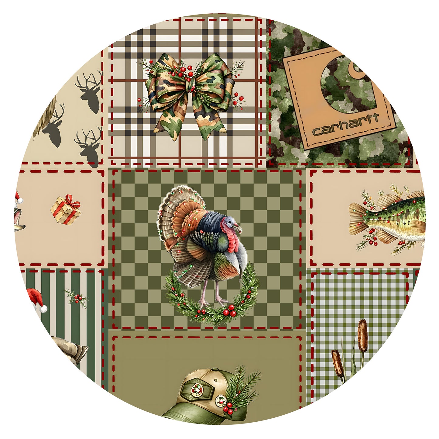 Christmas Cabin Patchwork Baby Bamboo Zipper Pajama Romper