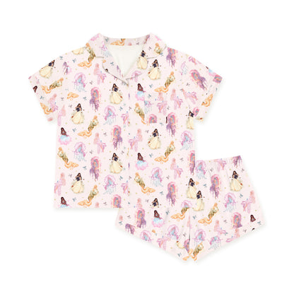 Fairytale Princess Magic Pink Women's Bamboo Short Sleeve Pajama Set