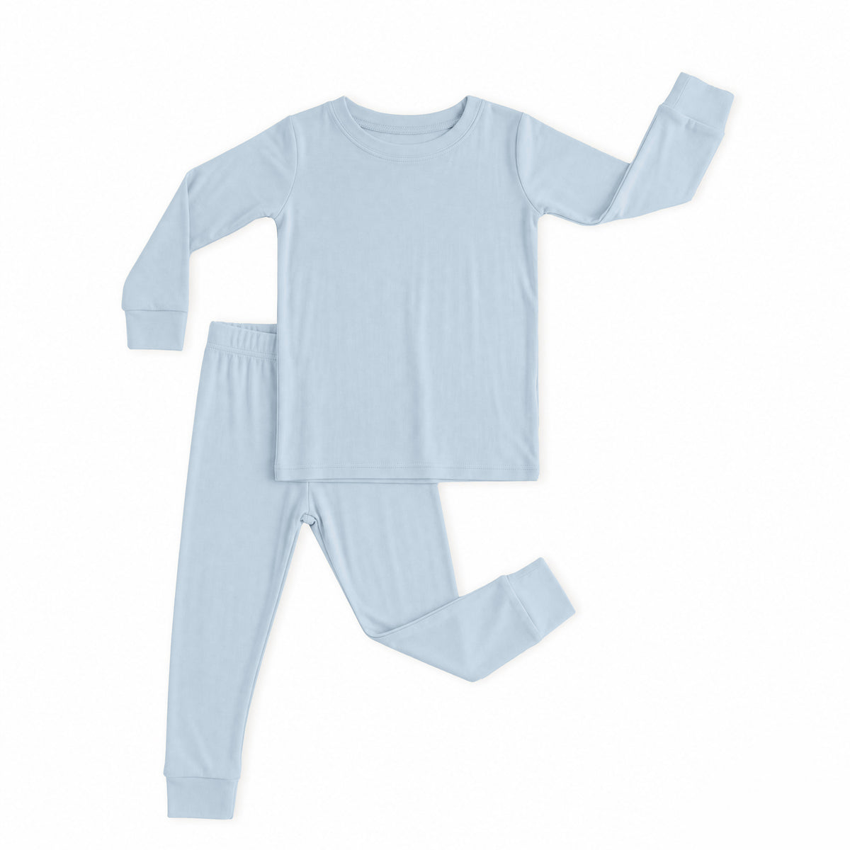 Solid Sky Blue Kids Two-Piece Pajama Set
