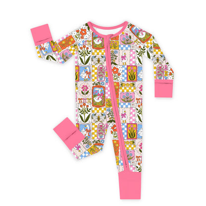 Vintage Goose Garden Bamboo Zipper Pajama Romper