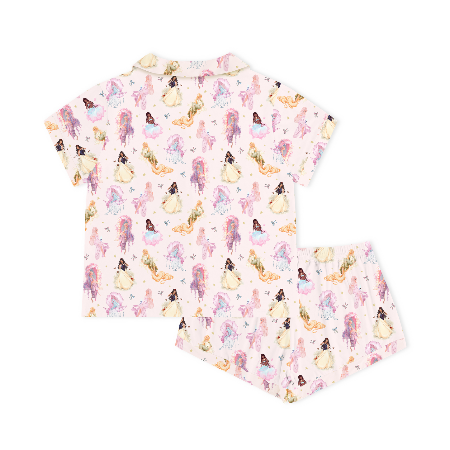 Fairytale Princess Magic Pink Women's Bamboo Short Sleeve Pajama Set