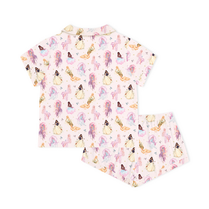 Fairytale Princess Magic Pink Women's Bamboo Short Sleeve Pajama Set