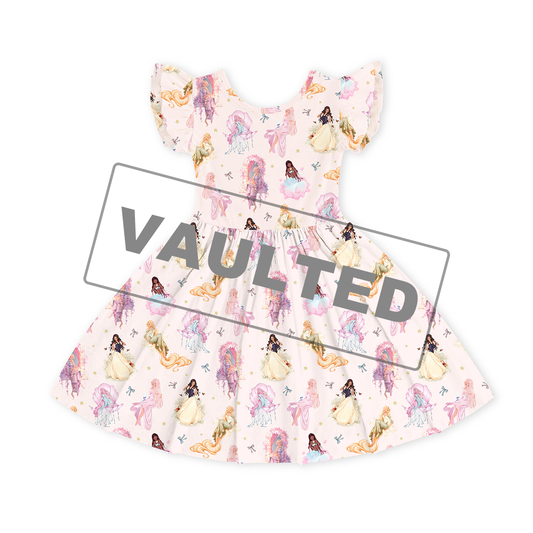 Fairytale Princess Magic Pink Kids Bamboo Short Sleeves Dress