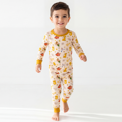 King Lion Friends Kids Bamboo Two-Piece Pajama Set