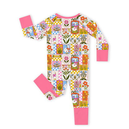 Vintage Goose Garden Bamboo Zipper Pajama Romper