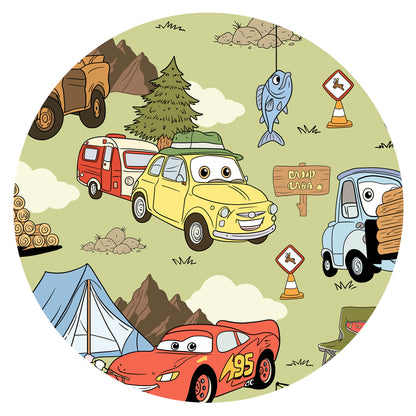 Summer Forest Camping Cars Bamboo Zipper Romper Pajamas