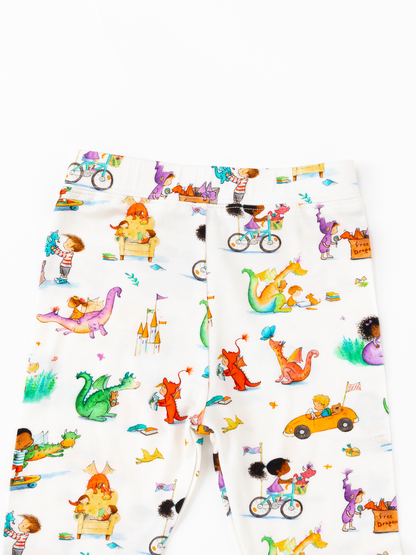 Whimsy Wild Dragons and Cars Bamboo Two-Piece Pajama Set