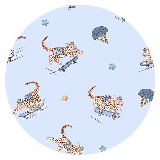Skateboarding Leopard Bamboo Baby Bib