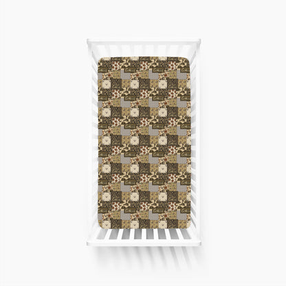 Camo and Football Western Hunting Patchwork Bamboo Fitted Crib Sheet
