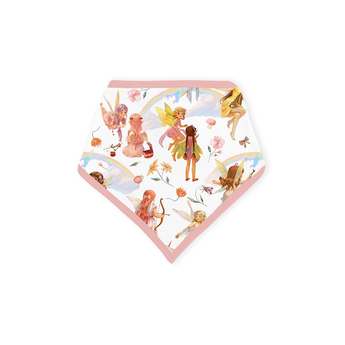Dancing Fairy Friends Rainbow Flowers Journey Bamboo Baby Bib