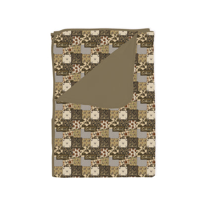 Camo and Football Western Hunting Patchwork Bamboo Blanket