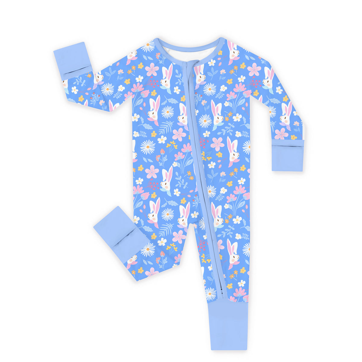 Garden Bunny Blossom Bamboo Zipper Pajama Romper