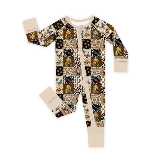 Butterfly Country Songbird Baby Bamboo Zipper Romper Pajamas