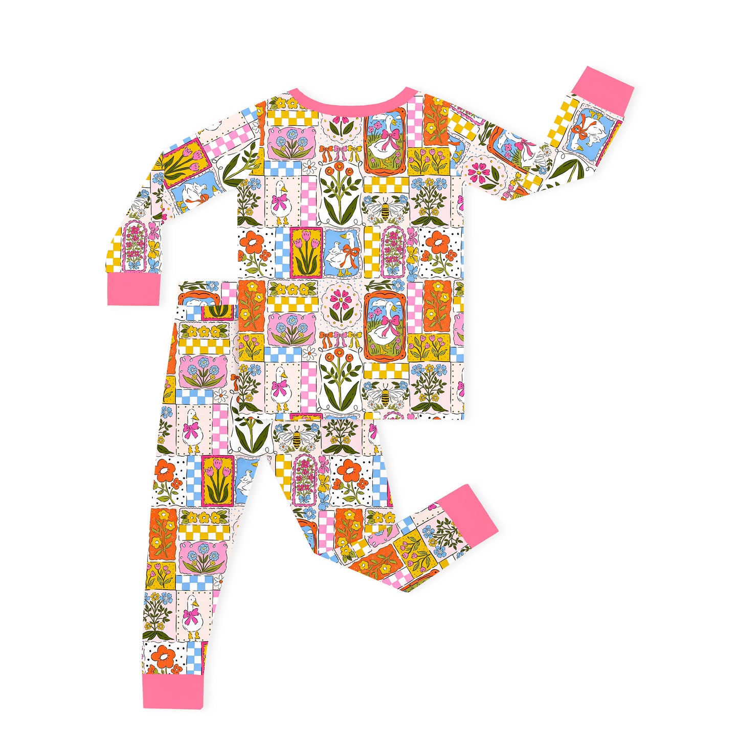 Vintage Goose Garden Kids Bamboo Two-Piece Pajama Set