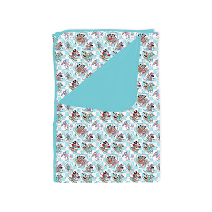 Mouse Skiing Bamboo Blanket
