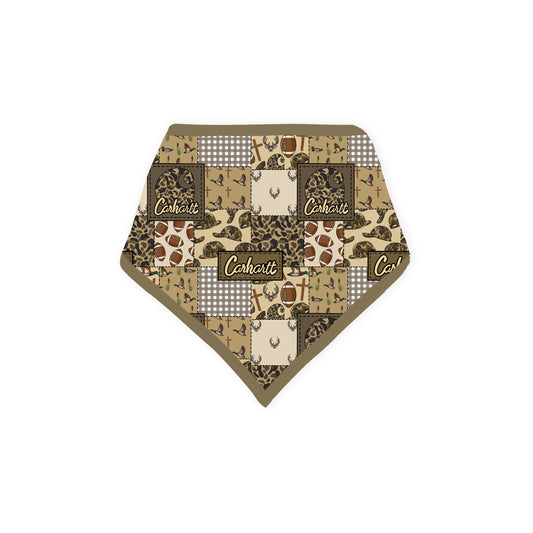 Camo and Football Western Hunting Patchwork Bamboo Baby Bib