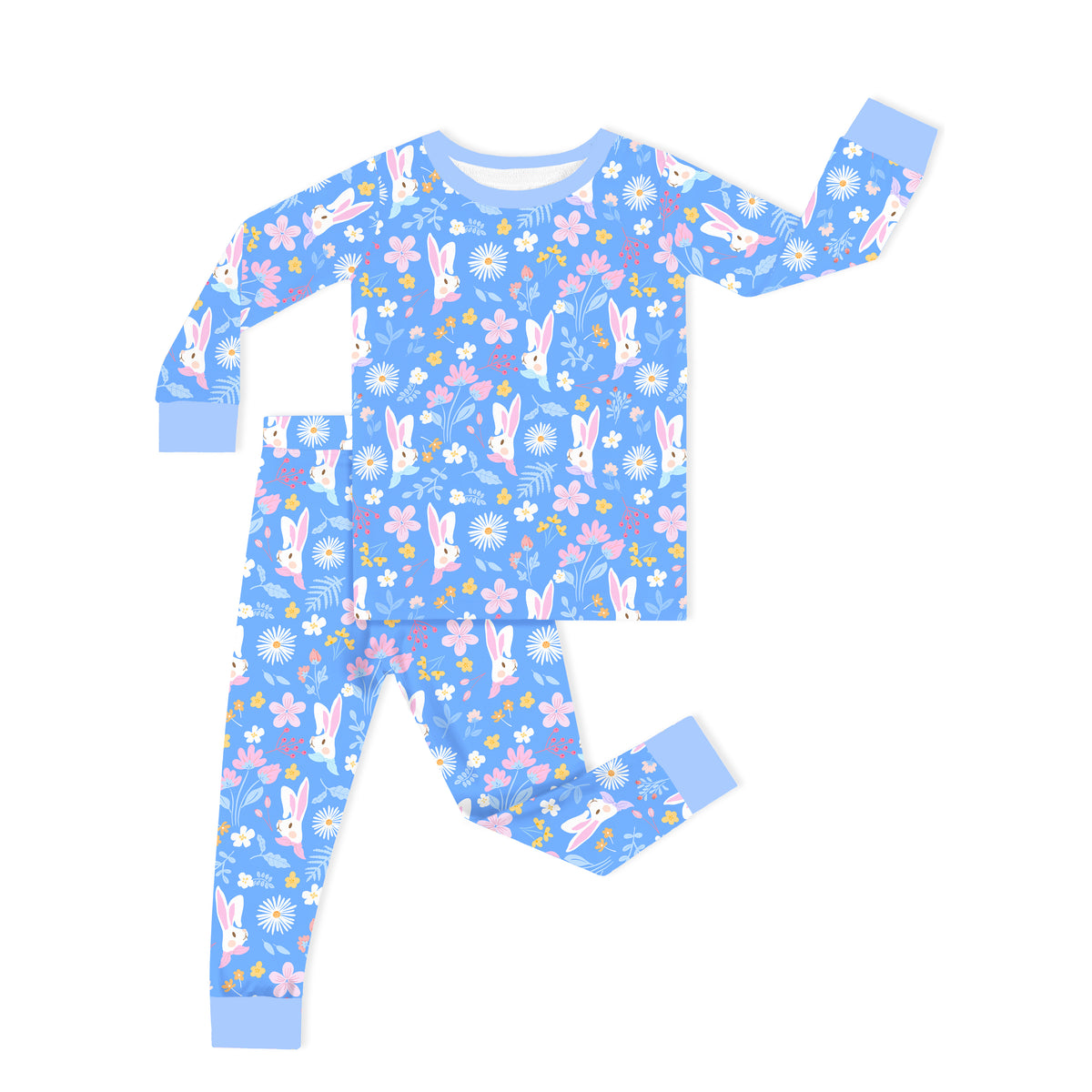 Garden Bunny Blossom Kids Bamboo Two-Piece Pajama Set
