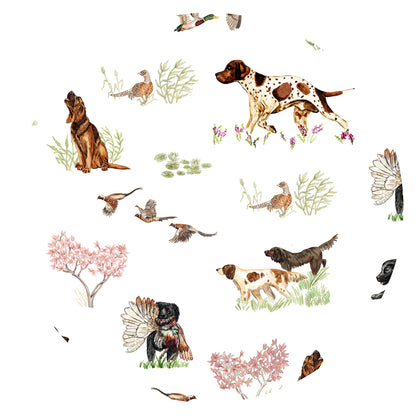 Baby Bamboo Zipper Pajama Romper Hunting Puppy Dog and Game Bird