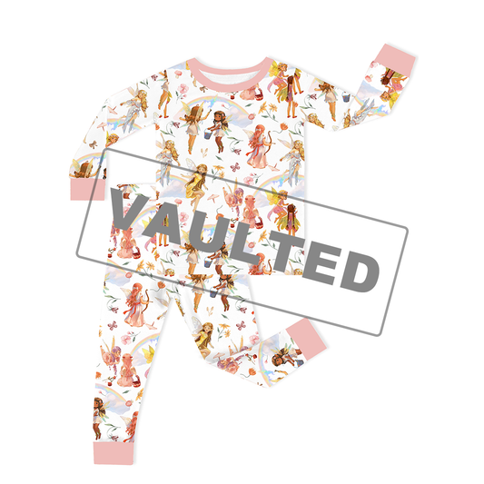 Dancing Fairy Friends Rainbow Flowers Journey Kids Two-Piece Pajama Set
