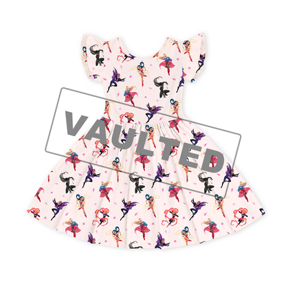 Superhero Girls Power Dreamsk Kids Bamboo Short Sleeves Dress