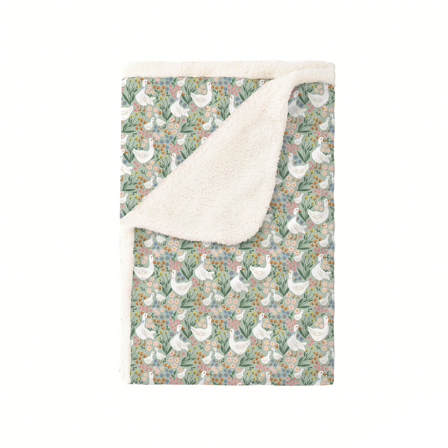 Daisy Goose Garden Meadow Floral Bamboo Blanket