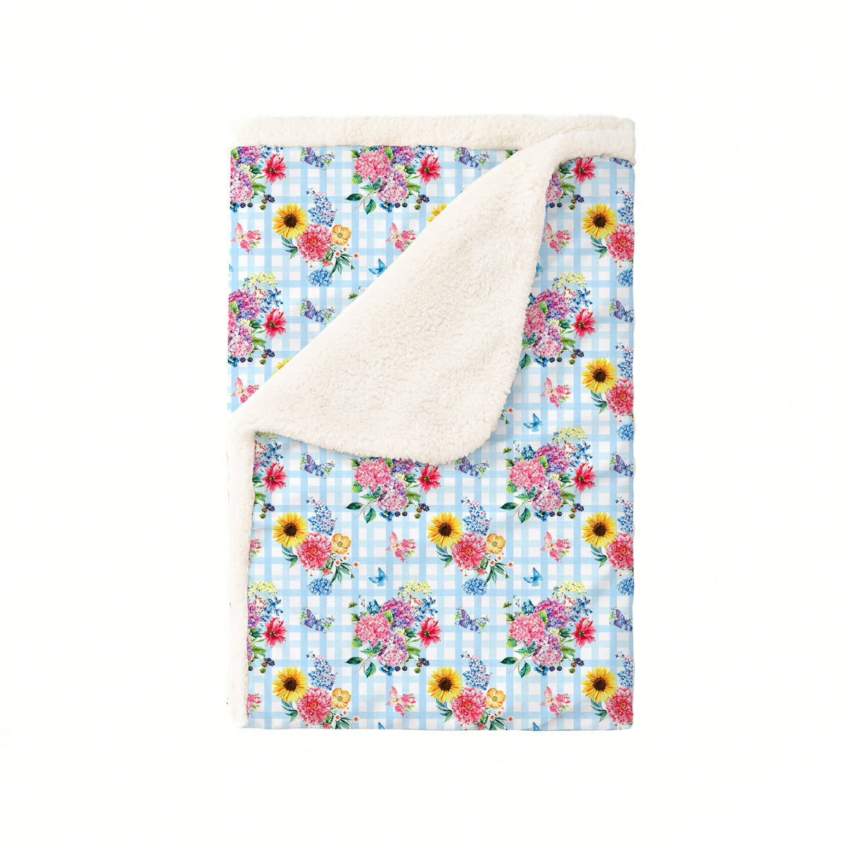Gingham Garden Bouquet Bamboo Blanket