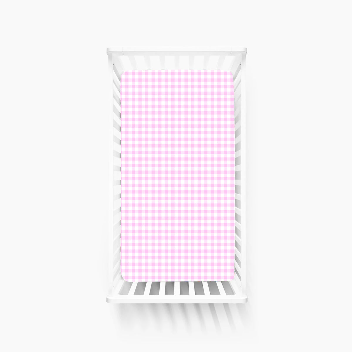 Pink Blush Check Sweet Dreams Bamboo Fitted Crib Sheet