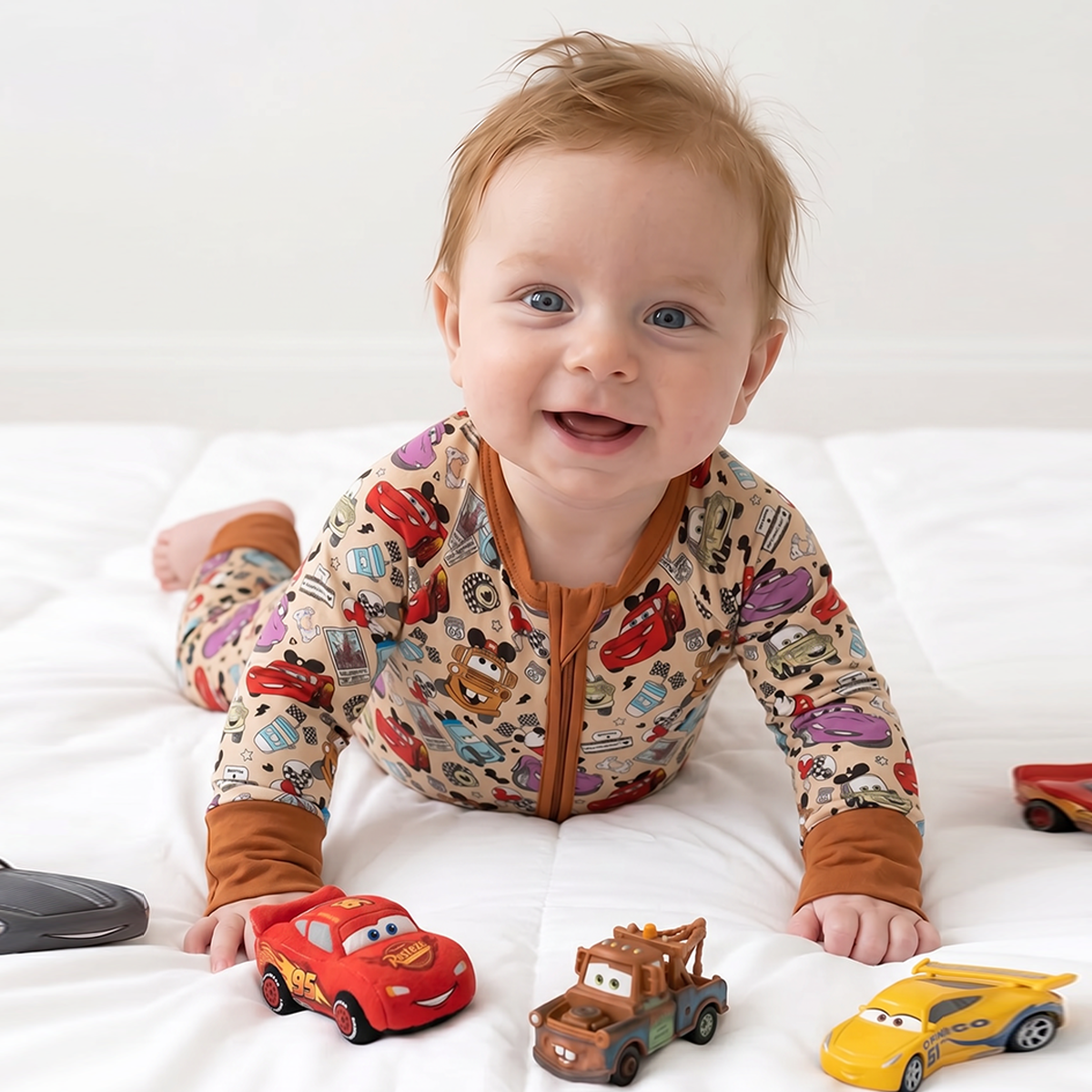 Car Club Bamboo Zipper Romper Pajamas