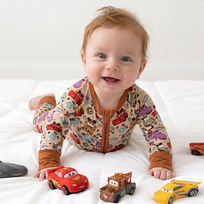 Car Club Bamboo Zipper Romper Pajamas
