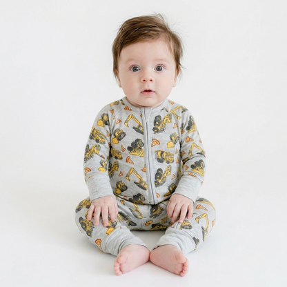 Bambou Viscose Zippy Baby Baber avec modèle d'excavatrice d'été