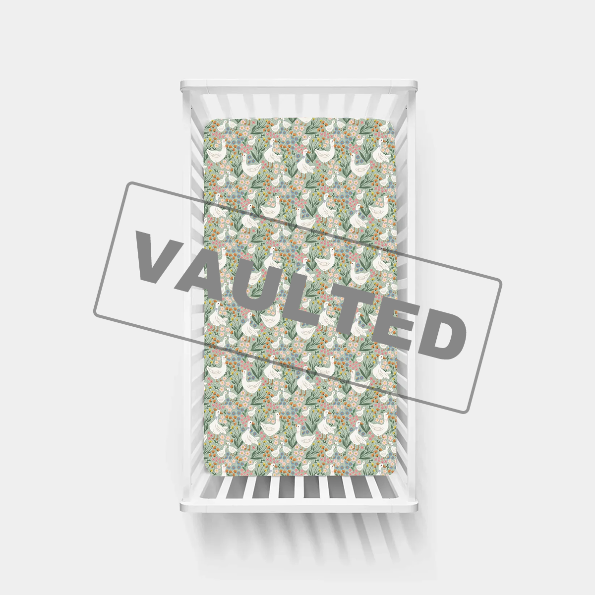 Daisy Goose Garden Meadow Floral Bamboo Fitted Crib Sheet
