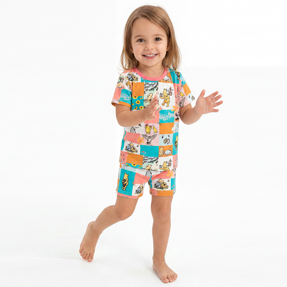 Plaid Bear Bamboo Kid Two-Piece Pajama Set