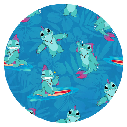 Surfing Dino Ocean Island Bamboo Fitted Crib Sheet