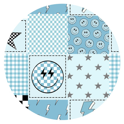 Electric Smiley Check Bamboo Baby Bib